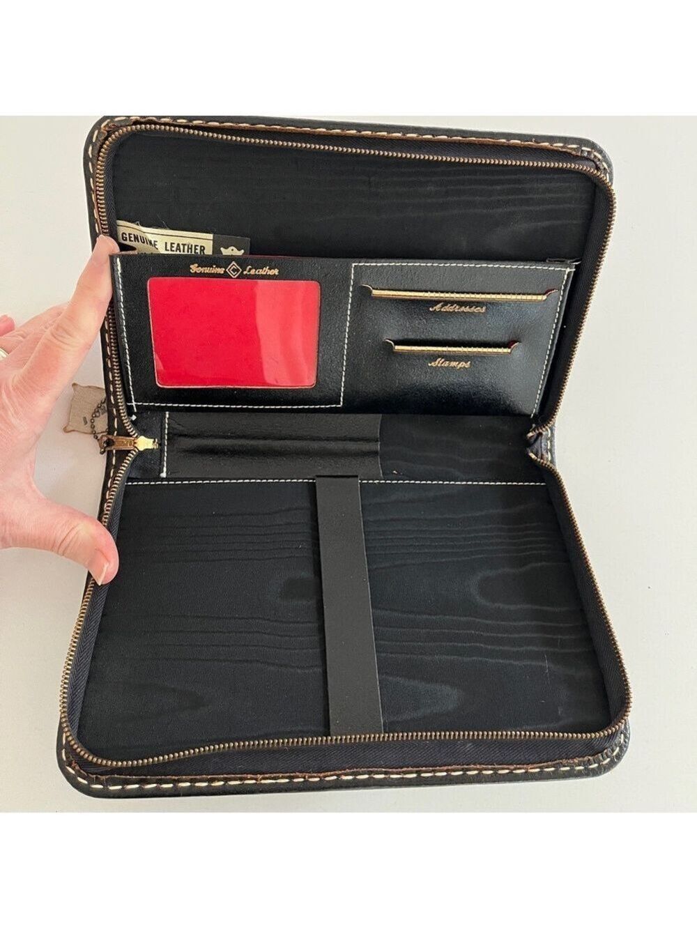 VINTAGE Cooper-Weeks Genuine Leather Stationery Portfolio Zip Around Travel 60's